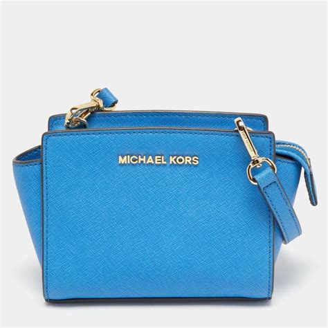 michael kors light blue crossbody|Michael Kors cobalt blue handbag.